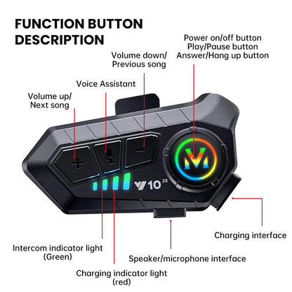 Y10-2x Bluetooth Headset Intercom 300m
