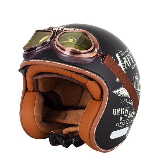Vintage Open Face Helmet Motorcycle Retro Helmet