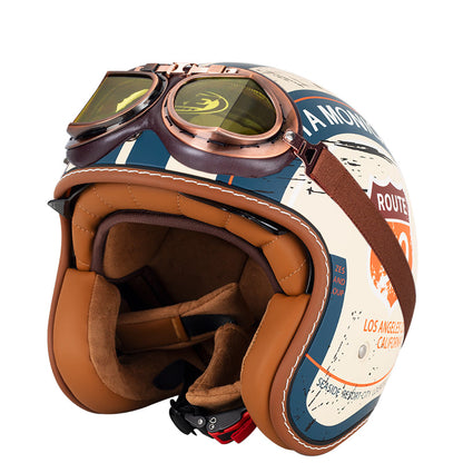 Vintage Open Face Helmet Motorcycle Retro Helmet