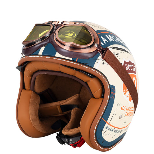 Vintage Open Face Helmet Motorcycle Retro Helmet