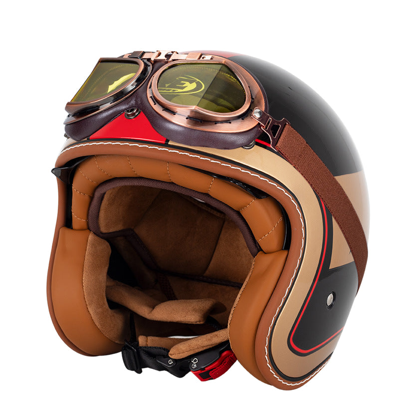 Vintage Open Face Helmet Motorcycle Retro Helmet