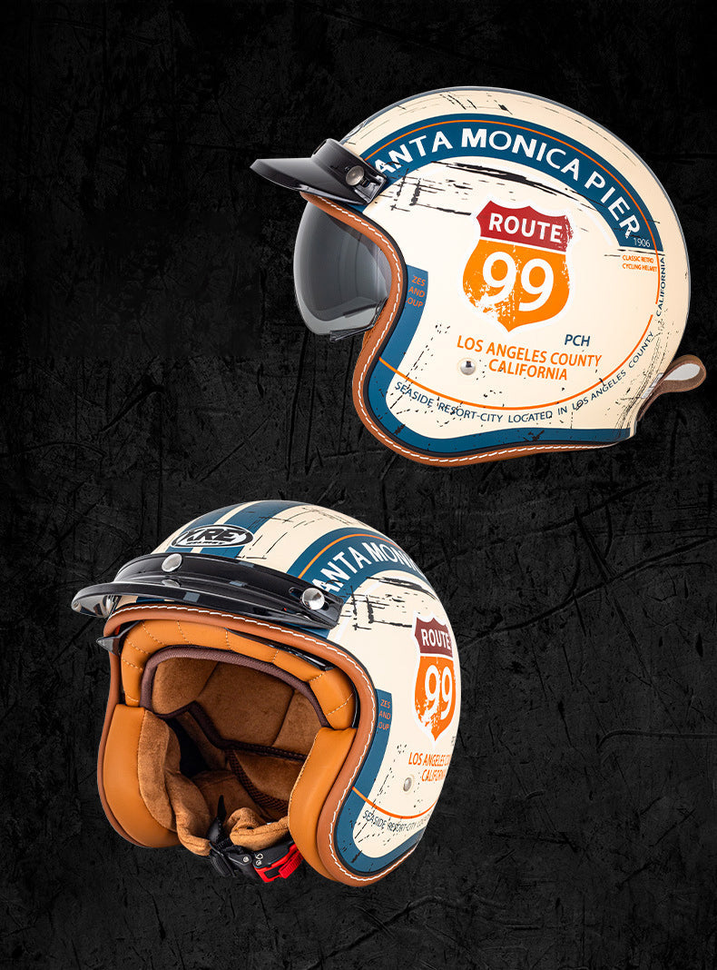 Vintage Open Face Helmet Motorcycle Retro Helmet