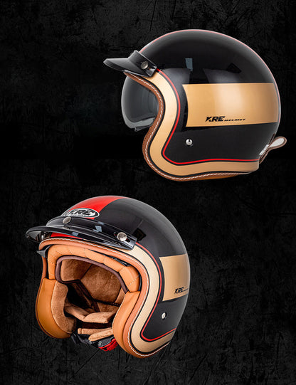 Vintage Open Face Helmet Motorcycle Retro Helmet