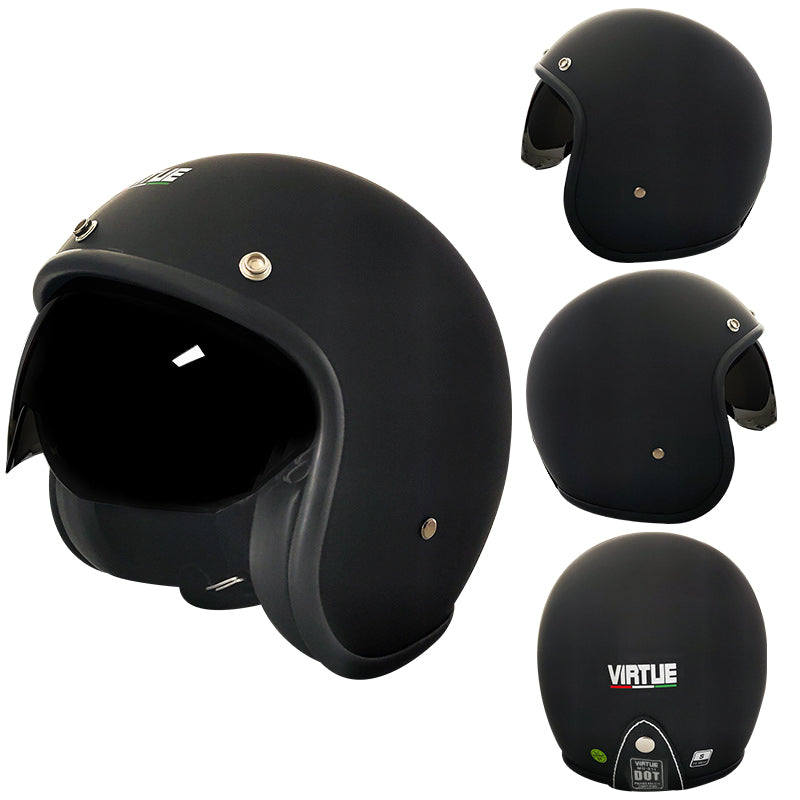 Motorcycle Open Face Helmet Double D Buckle DOT Standard