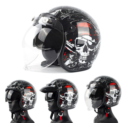 Motorcycle Open Face Helmet Double D Buckle DOT Standard