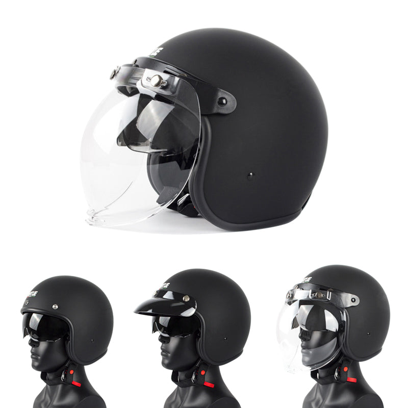 Motorcycle Open Face Helmet Double D Buckle DOT Standard