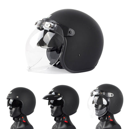 Motorcycle Open Face Helmet Double D Buckle DOT Standard