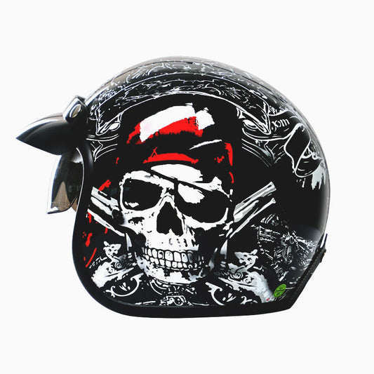 Motorcycle Open Face Helmet Double D Buckle DOT Standard