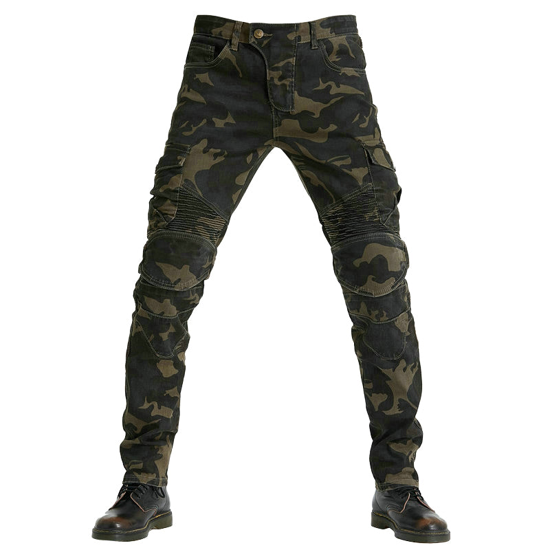 Motorcycle Racing Denim LB1 Pants with Protective Pads – Camo