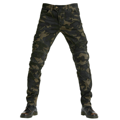 Motorcycle Racing Denim LB1 Pants with Protective Pads – Camo