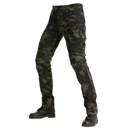 Motorcycle Racing Denim LB1 Pants with Protective Pads – Camo
