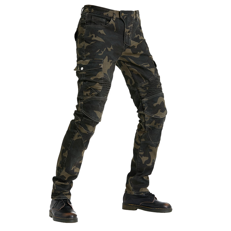 Motorcycle Racing Denim LB1 Pants with Protective Pads – Camo