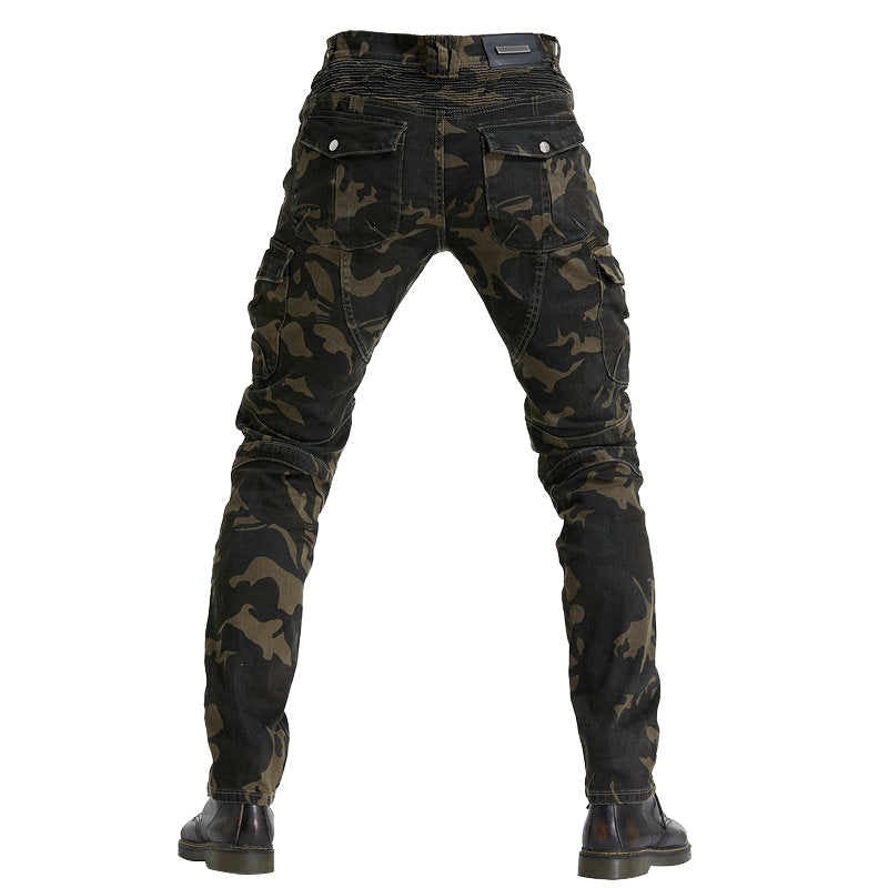 Motorcycle Racing Denim LB1 Pants with Protective Pads – Camo
