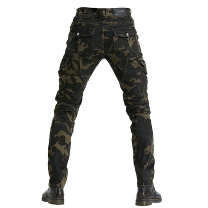 Motorcycle Racing Denim LB1 Pants with Protective Pads – Camo