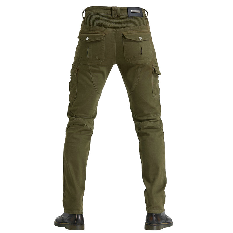 Motorcycle Racing Denim LB1 Pants with Protective Pads – Army Green