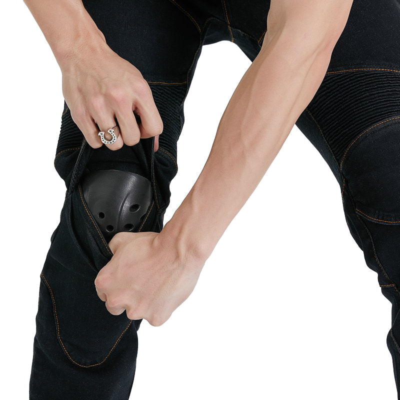 Motorcycle Riding PK718 Jeans With Protection Gear - Black