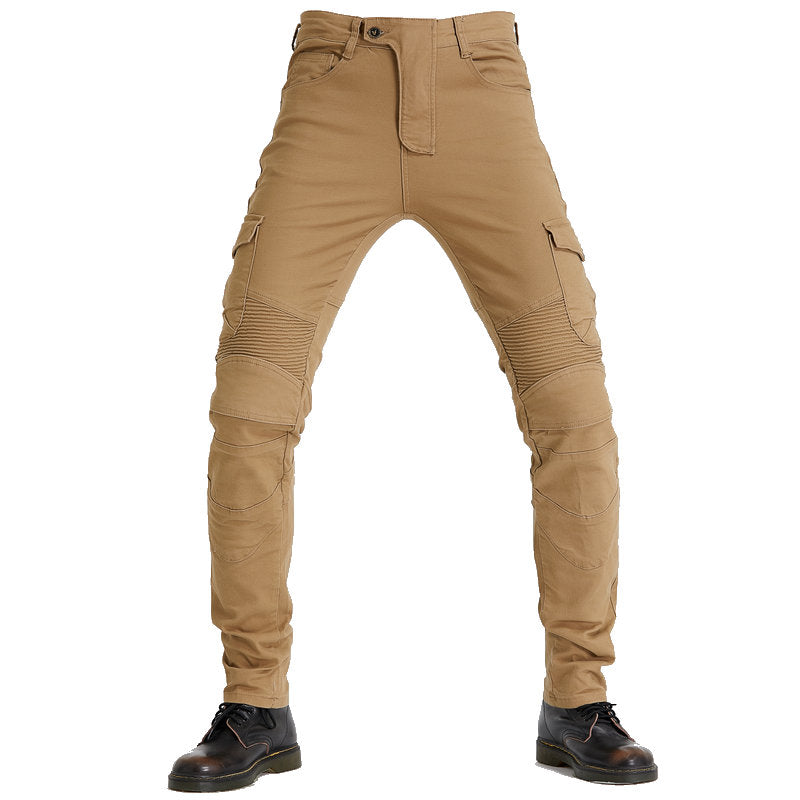 Motorcycle Racing Denim LB1 Pants with Protective Pads – Khaki
