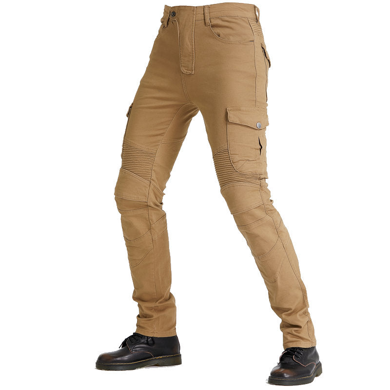 Motorcycle Racing Denim LB1 Pants with Protective Pads – Khaki