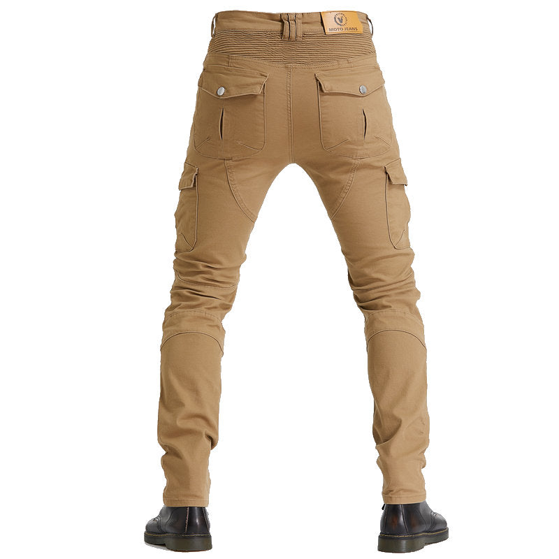 Motorcycle Racing Denim LB1 Pants with Protective Pads – Khaki