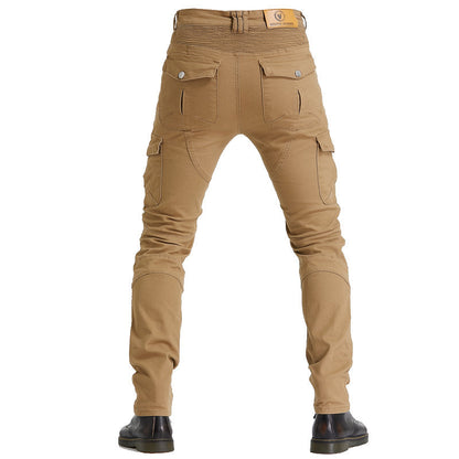 Motorcycle Racing Denim LB1 Pants with Protective Pads – Khaki