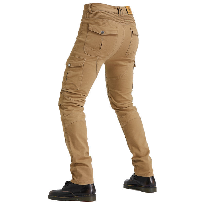 Motorcycle Racing Denim LB1 Pants with Protective Pads – Khaki