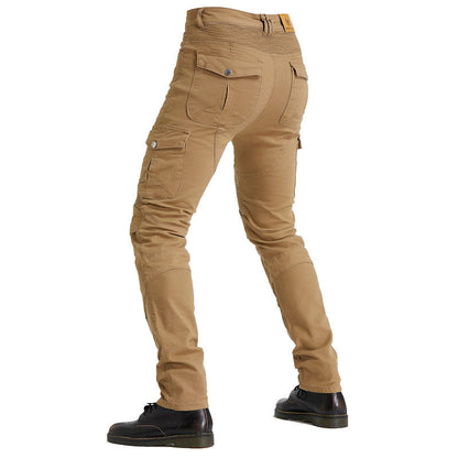 Motorcycle Racing Denim LB1 Pants with Protective Pads – Khaki