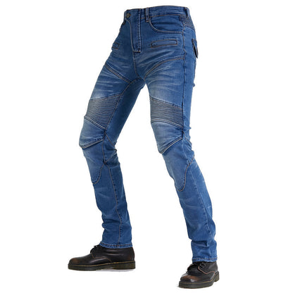 Motorcycle Riding PK718 Jeans With Protection Gear - Blue