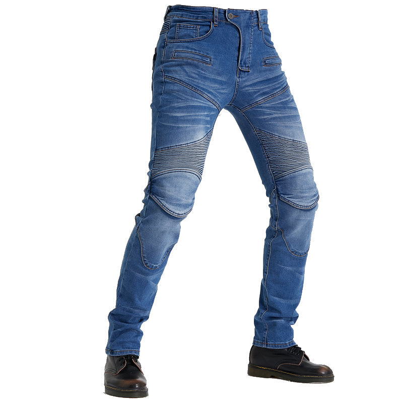 Motorcycle Riding PK718 Jeans With Protection Gear - Blue
