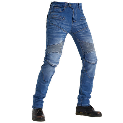 Motorcycle Riding PK718 Jeans With Protection Gear - Blue