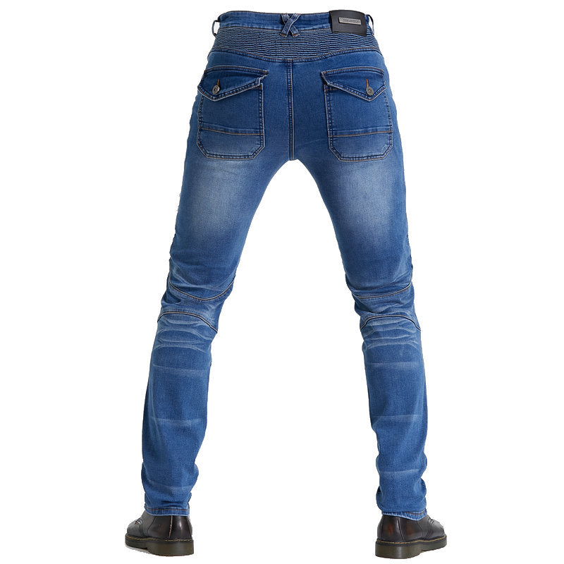 Motorcycle Riding PK718 Jeans With Protection Gear - Blue
