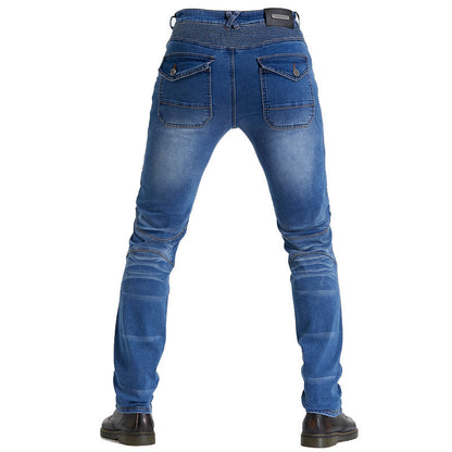 Motorcycle Riding PK718 Jeans With Protection Gear - Blue