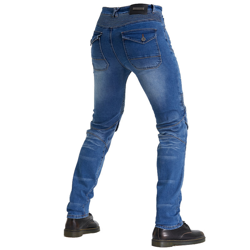 Motorcycle Riding PK718 Jeans With Protection Gear - Blue