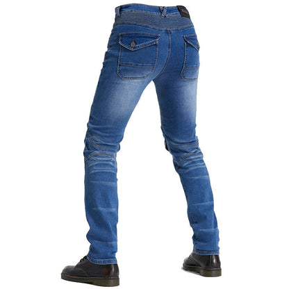 Motorcycle Riding PK718 Jeans With Protection Gear - Blue