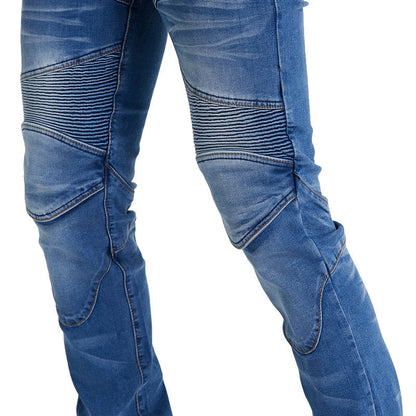 Motorcycle Riding PK718 Jeans With Protection Gear - Blue