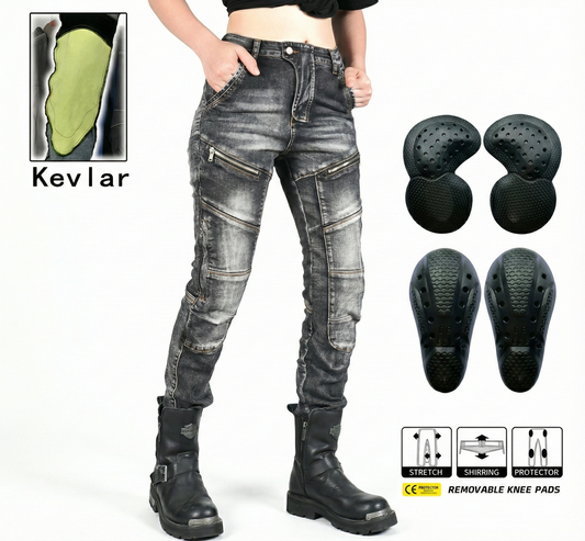 Axis 21 Women’s Stretch Denim Motorcycle Riding Jeans
