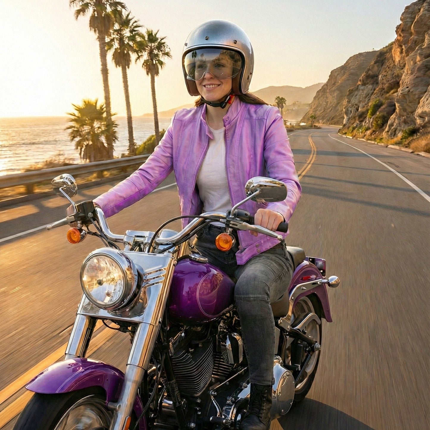 Women's Cropped Faux Leather Moto Jacket