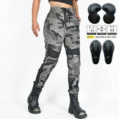 Women’s Summer Camo Moto Jeans with Mesh Panels