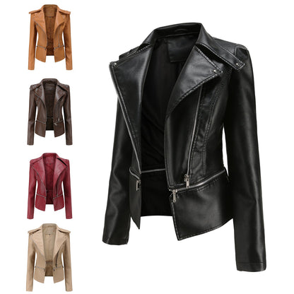 Detachable Hem Leather Jacket