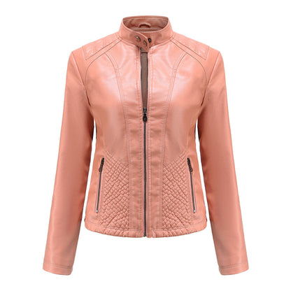 Women's Vegan Leather Moto Racer Jacket | Slim Fit