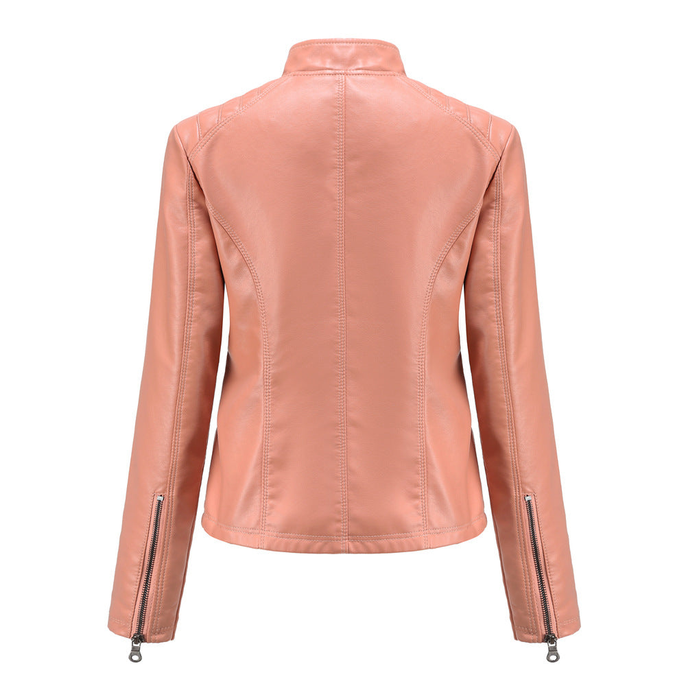 Slim Fit Faux Leather Moto Jacket