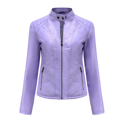 Women's Vegan Leather Moto Racer Jacket | Slim Fit