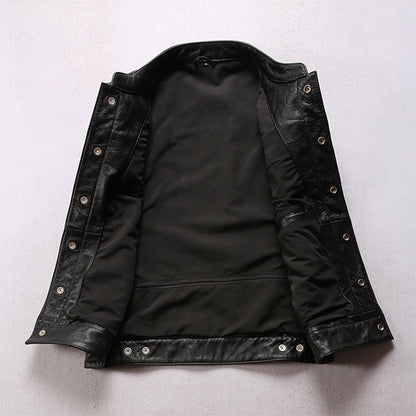 Men's Riding Cowhide Leather Vest