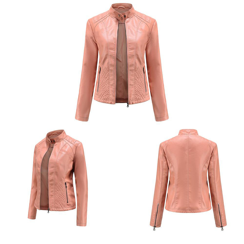 Women's Vegan Leather Moto Racer Jacket | Slim Fit
