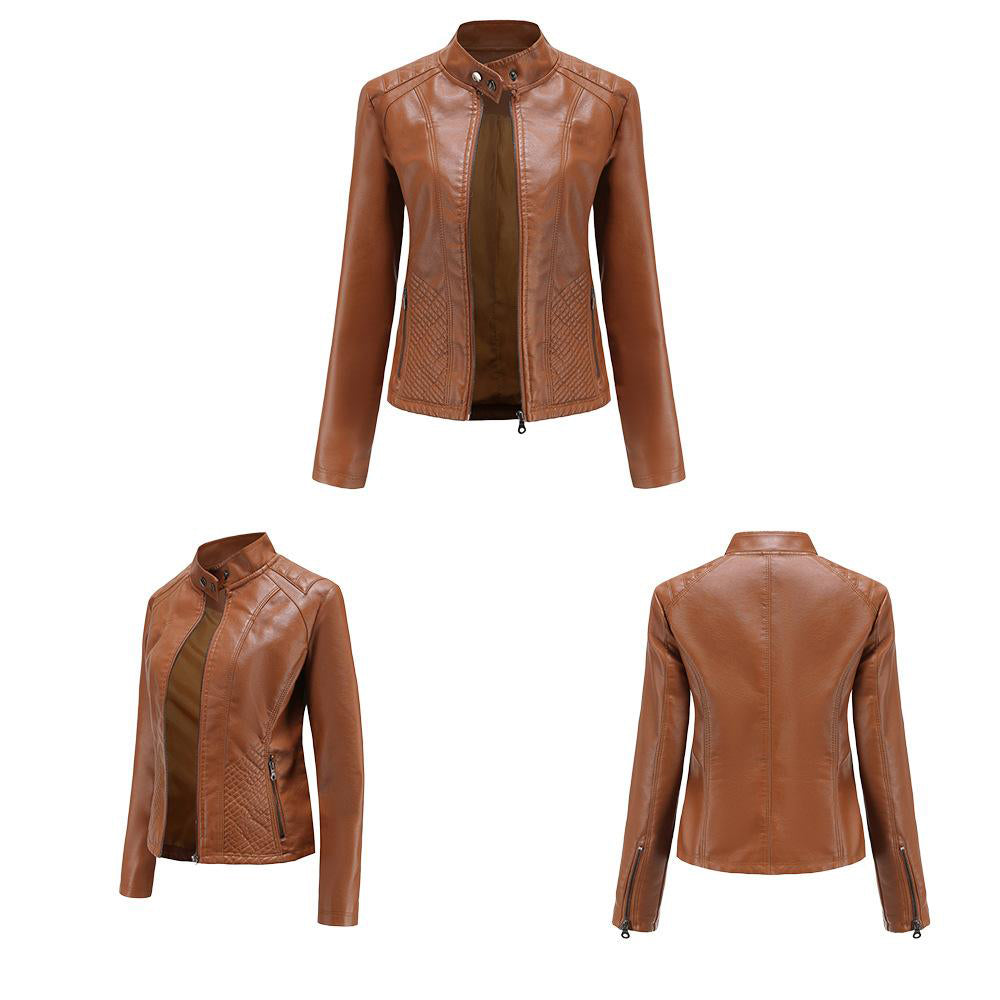 Women's Vegan Leather Moto Racer Jacket | Slim Fit