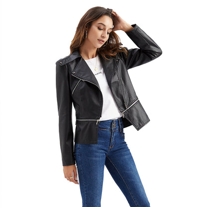 Detachable Hem Leather Jacket
