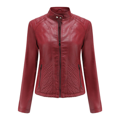 Women's Vegan Leather Moto Racer Jacket | Slim Fit