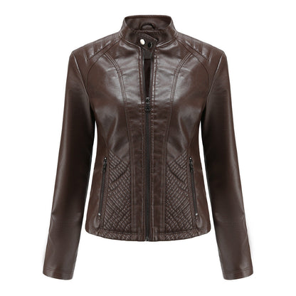 Women's Vegan Leather Moto Racer Jacket | Slim Fit
