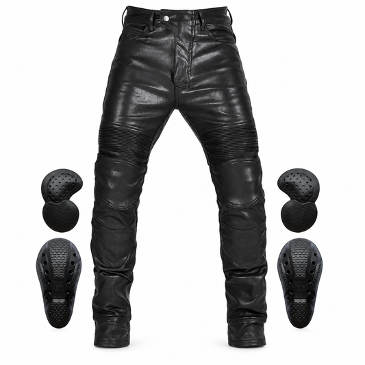 Men’s Forge 27 Fleece-Lined Motorcycle Leather Trousers – product black – Black