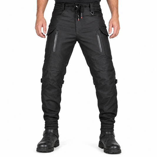 Men’s VX4 Water-Repellent Motorcycle Riding Trousers – model front