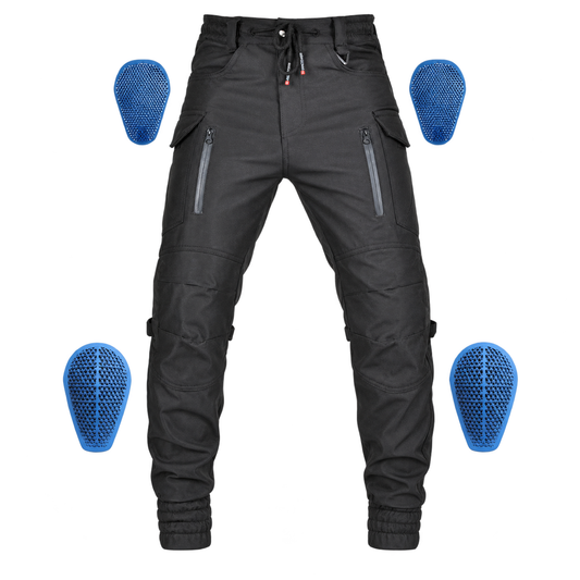 Men’s VX4 Water-Repellent Motorcycle Riding Trousers – product black – Black